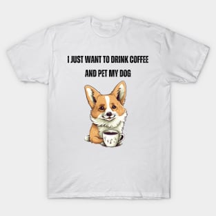 Coffee and Dog Love - Cute Dog Owner Design T-Shirt